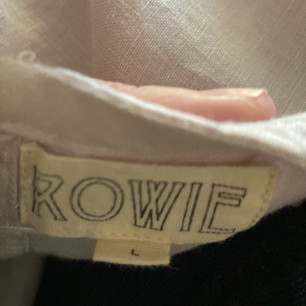 Rowie the Label Ibiza Linen Sheath Dress Puff Sleeve, Lined, Size Large - Picture 3 of 12